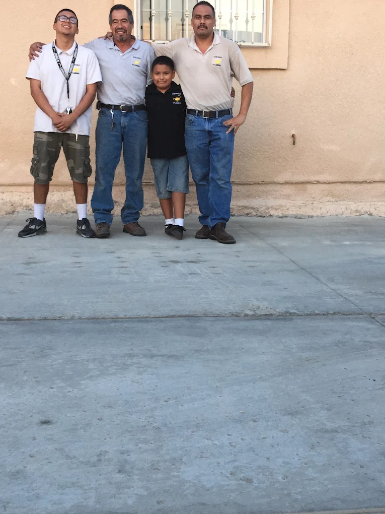 Emilio Valenzuela with family members outside a Coachella Valley job site